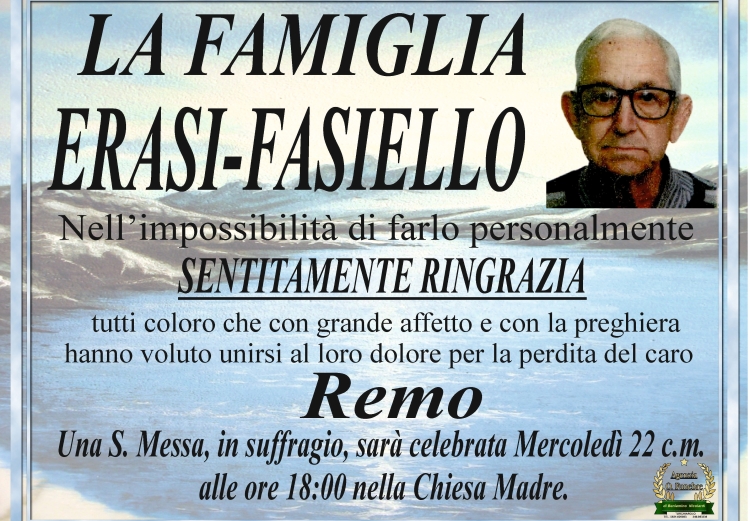 ringraziamento remo fasiello 